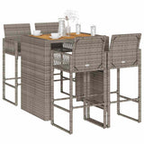 vidaXL 3-delige Tuinbarset zonder kussens poly rattan acacia zwart