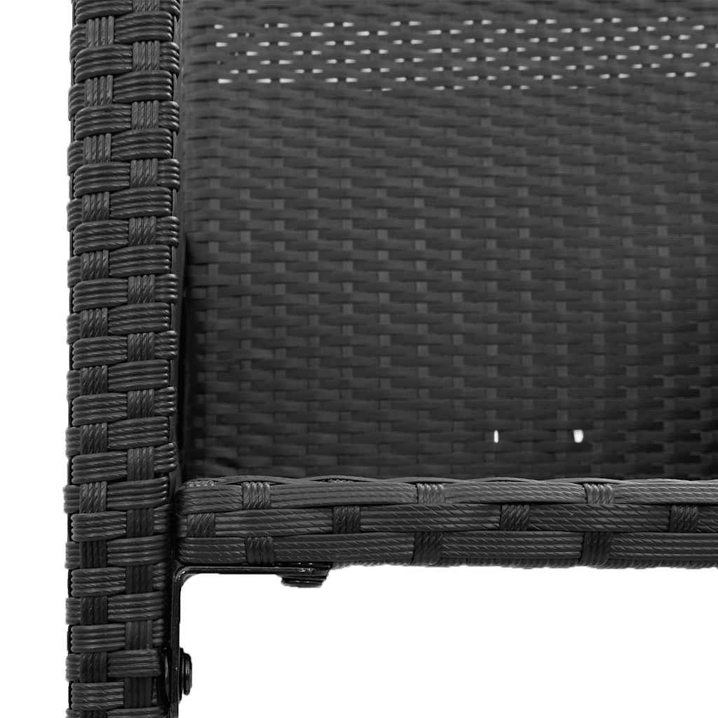 vidaXL 3-delige Tuinbarset zonder kussens poly rattan acacia zwart