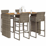 vidaXL 3-delige Tuinbarset zonder kussens poly rattan acacia zwart