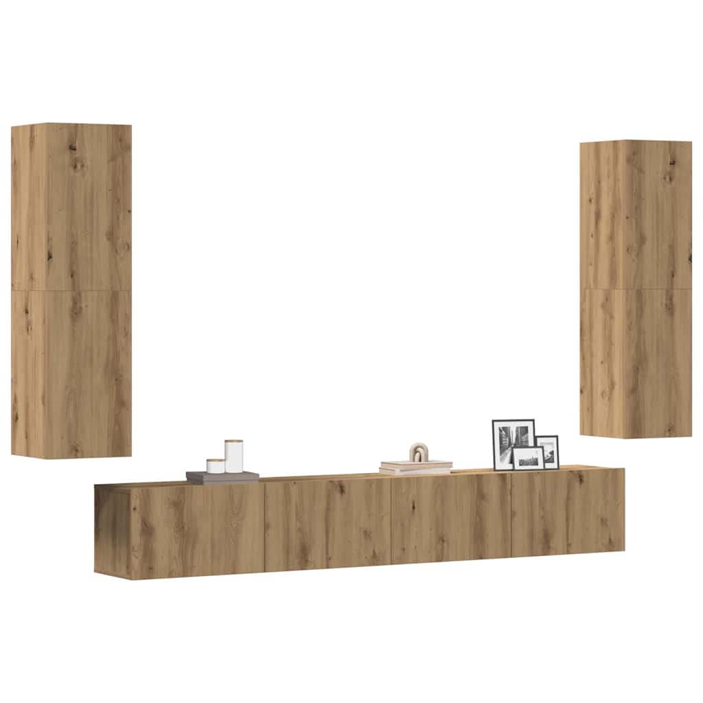 vidaXL 10-piece TV Cabinet Set Engineered Wood White