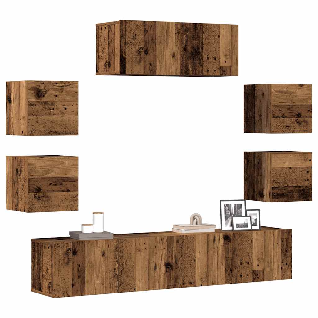 vidaXL 7-Piece TV Cabinet Set Engineered Wood White