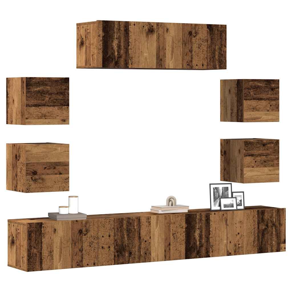 vidaXL 7-Piece TV Cabinet Set Engineered Wood White