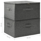 vidaXL Storage Boxes 2 pcs 43x34x23 cm Fabric Anthracite