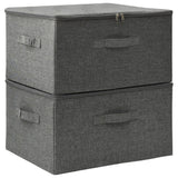 vidaXL Storage Boxes 2 pcs 43x34x23 cm Fabric Anthracite