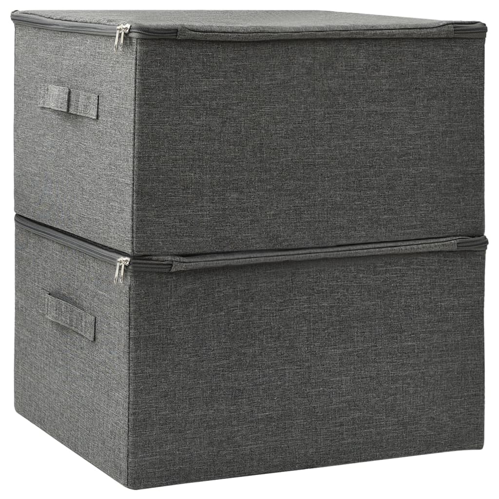 vidaXL Storage Boxes 2 pcs 43x34x23 cm Fabric Anthracite