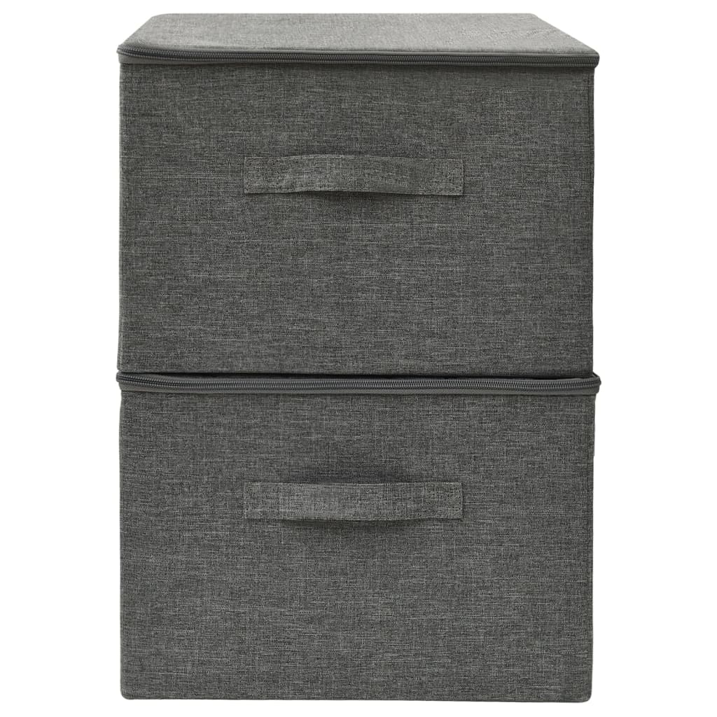 vidaXL Storage Boxes 2 pcs 43x34x23 cm Fabric Anthracite