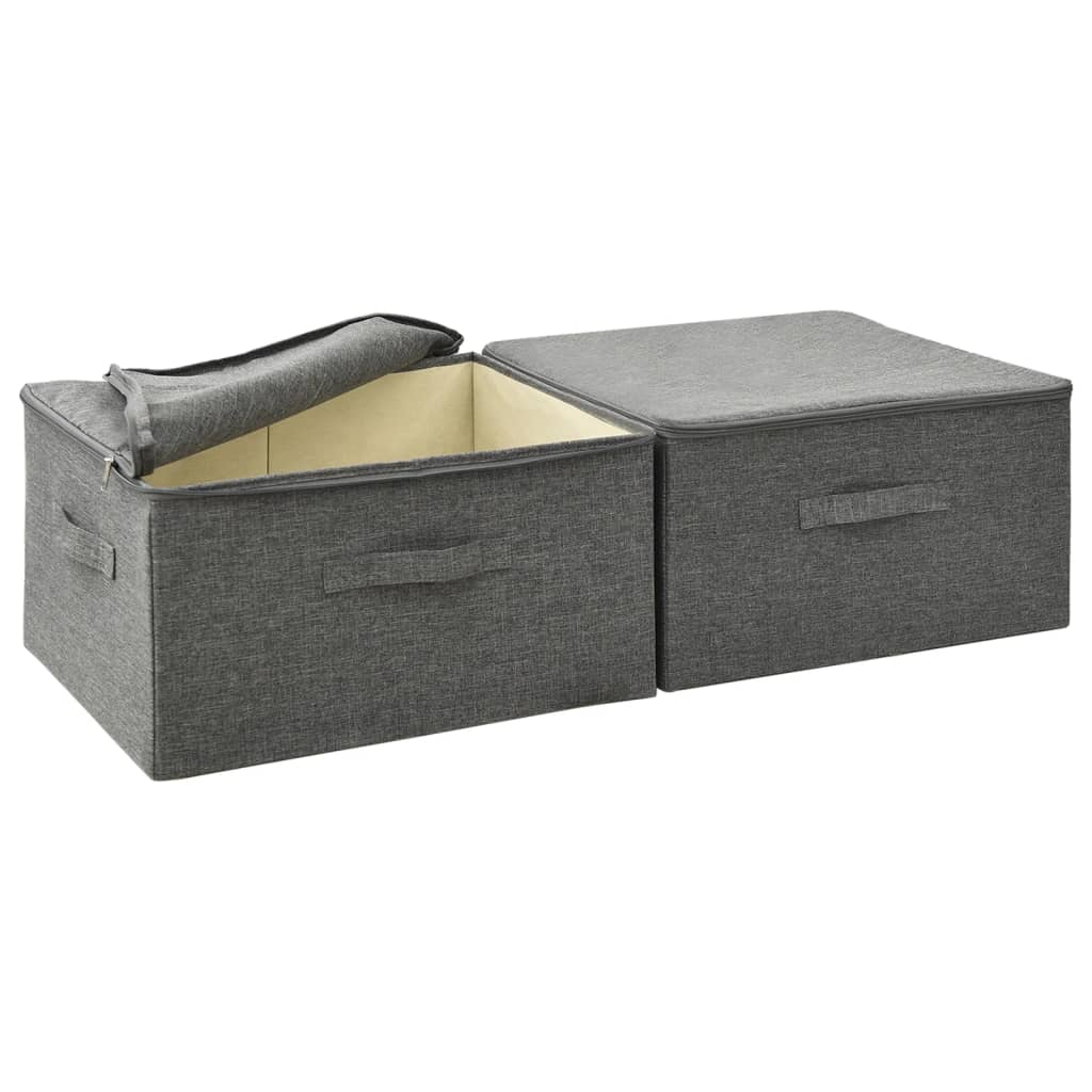 vidaXL Storage Boxes 2 pcs 43x34x23 cm Fabric Anthracite