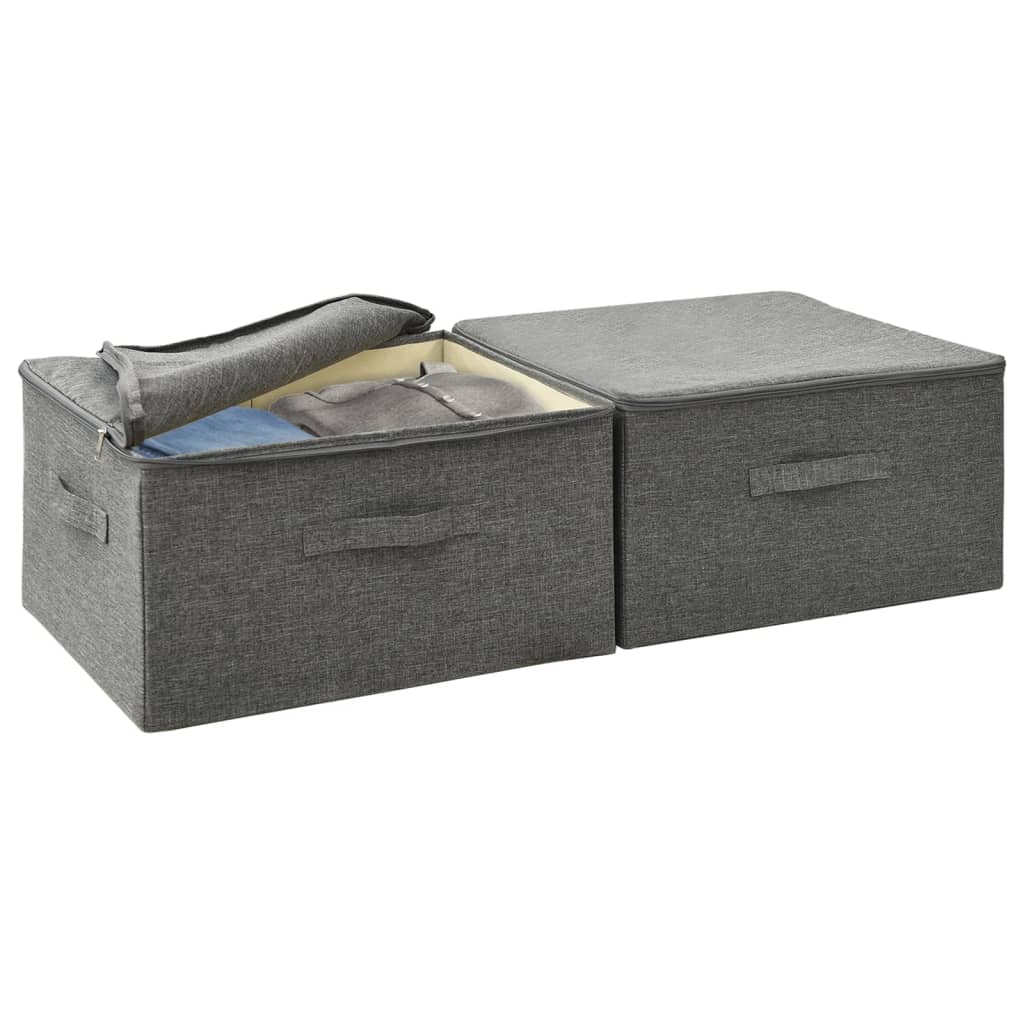 vidaXL Storage Boxes 2 pcs 43x34x23 cm Fabric Anthracite