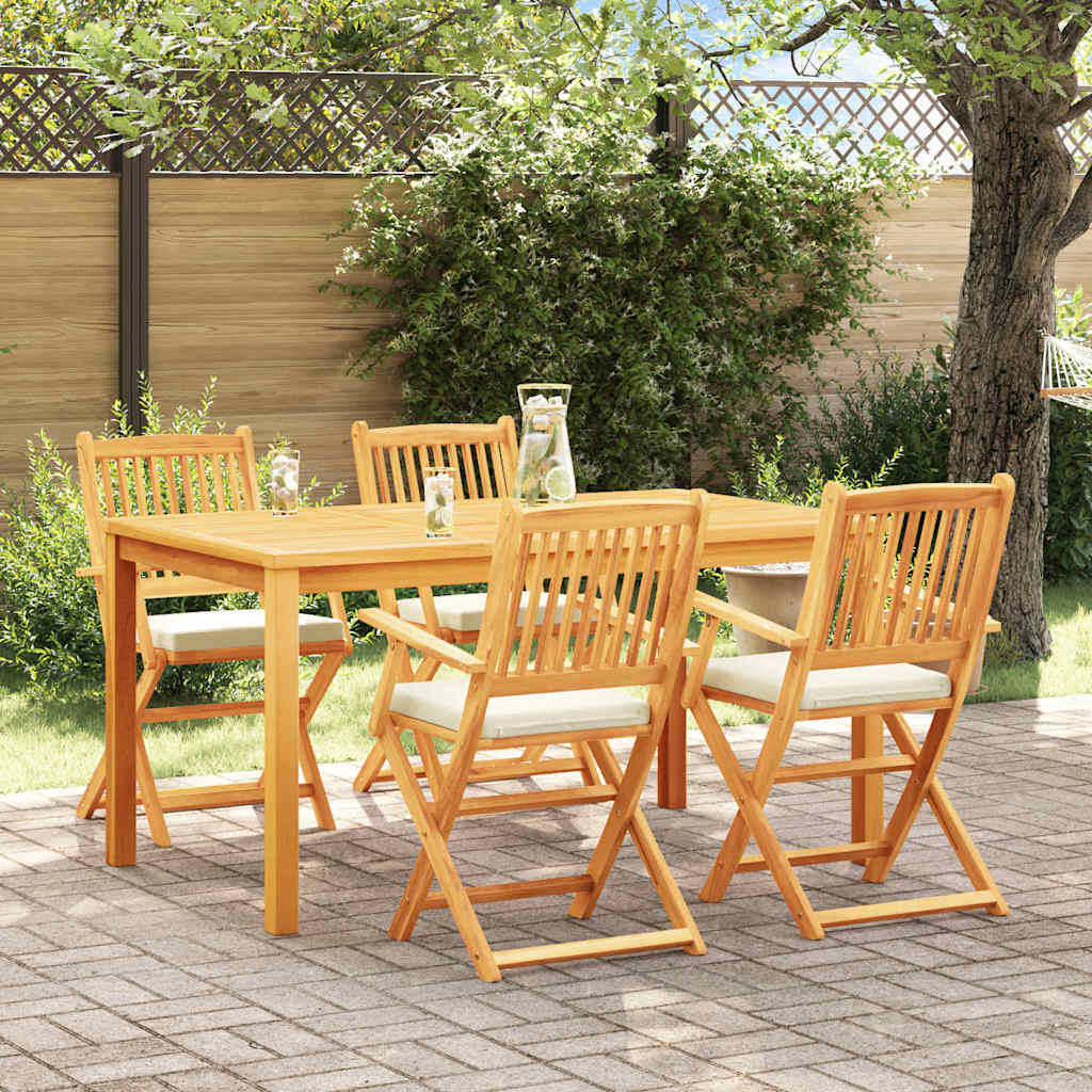 vidaXL Garden Chairs 6 pcs Foldable Solid Acacia Wood