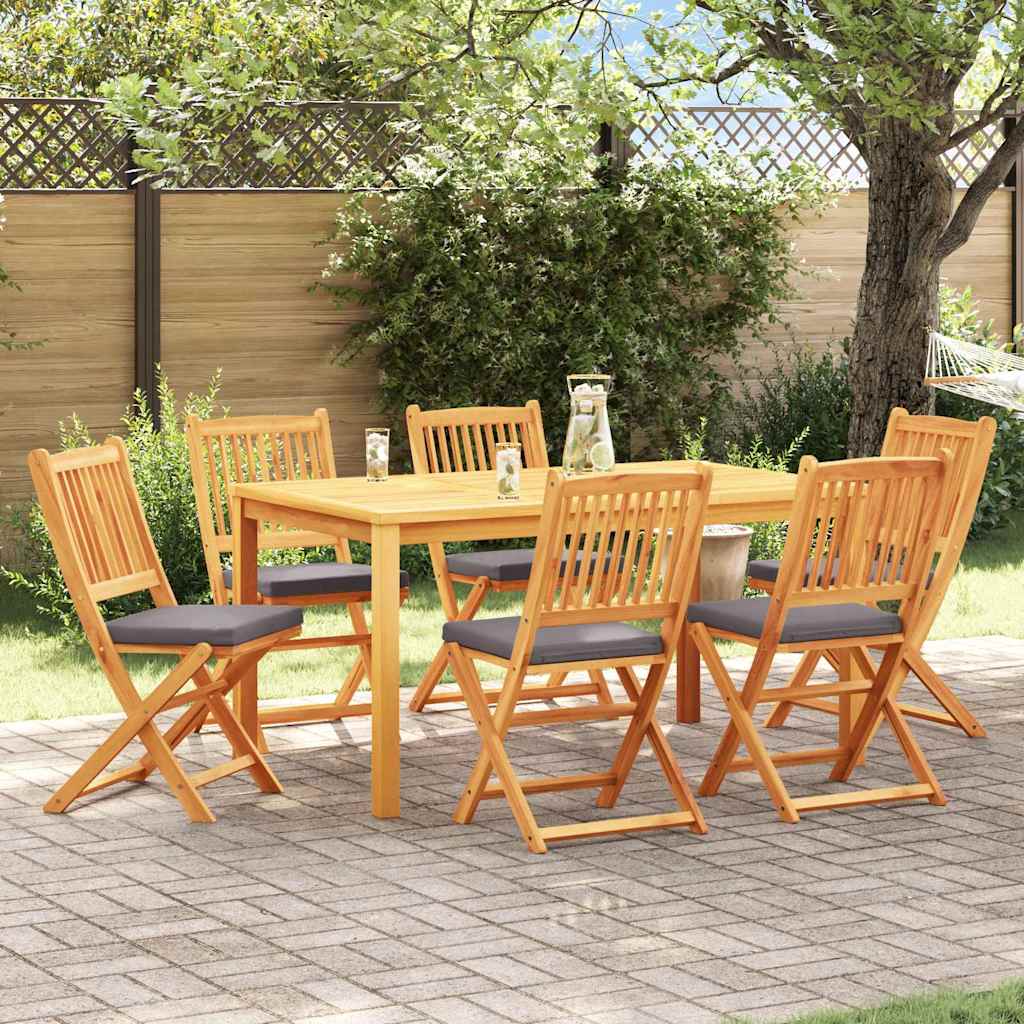 vidaXL Garden Chairs 6 pcs Foldable Solid Acacia Wood