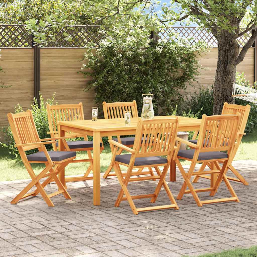 vidaXL Garden Chairs 6 pcs Foldable Solid Acacia Wood