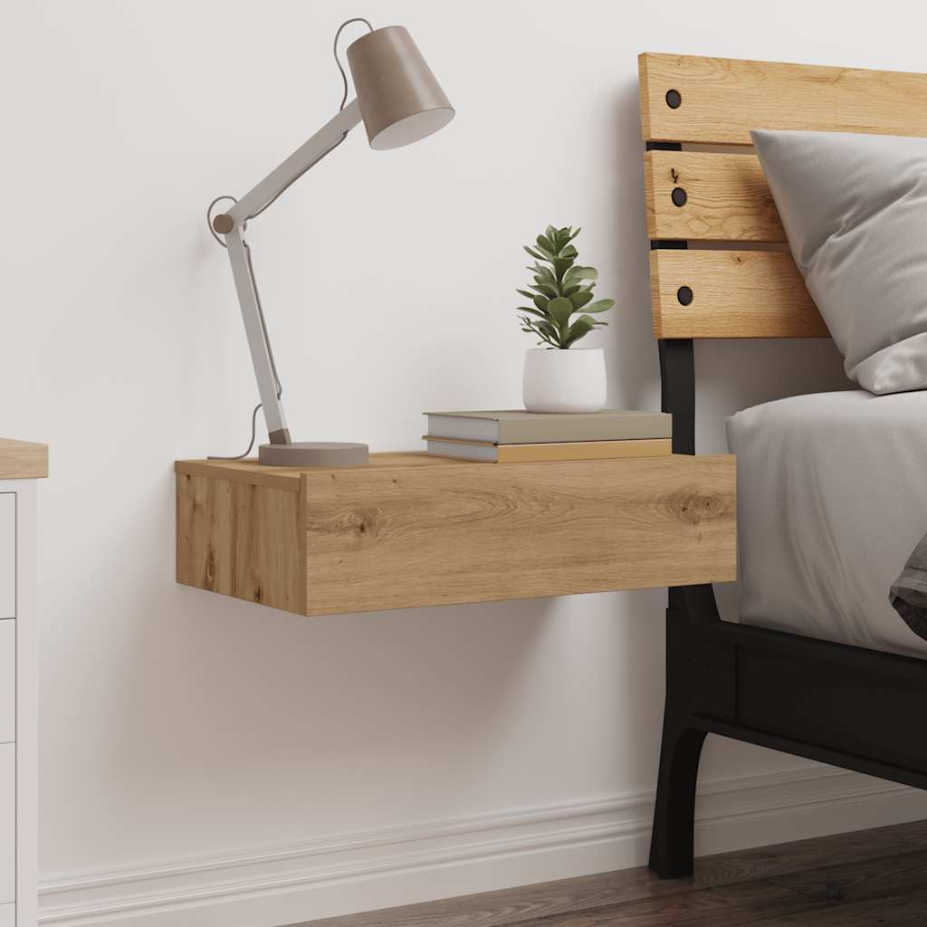 vidaXL Nachtkastje 60x35 cm spaanplaat oud hout