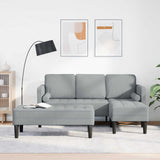 vidaXL Sofa set with cushions 2 pcs Light gray Polyester