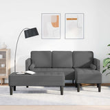 vidaXL Sofa set with cushions 2 pcs Light gray Polyester