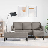 vidaXL Sofa set with cushions 2 pcs Light gray Polyester
