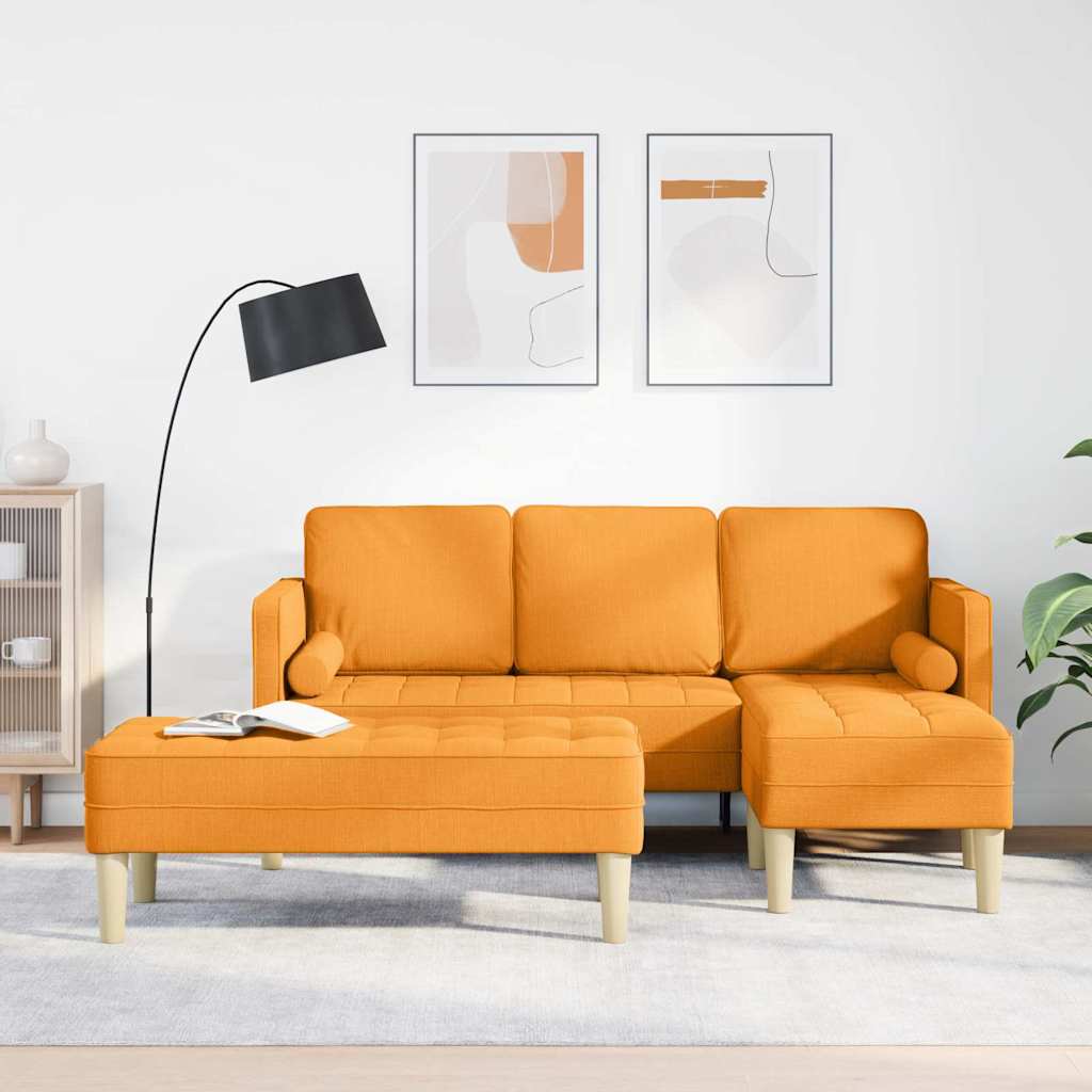 vidaXL Sofa set with cushions 2 pcs Light gray Polyester