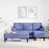 vidaXL Sofa set with cushions 2 pcs Light gray Polyester