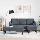 vidaXL Sofa set with cushions 2 pcs Light gray Polyester