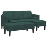 vidaXL Sofa set with cushions 2 pcs Light gray Polyester