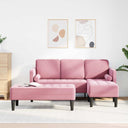 vidaXL Sofa set with cushions 2 pcs Light gray Polyester