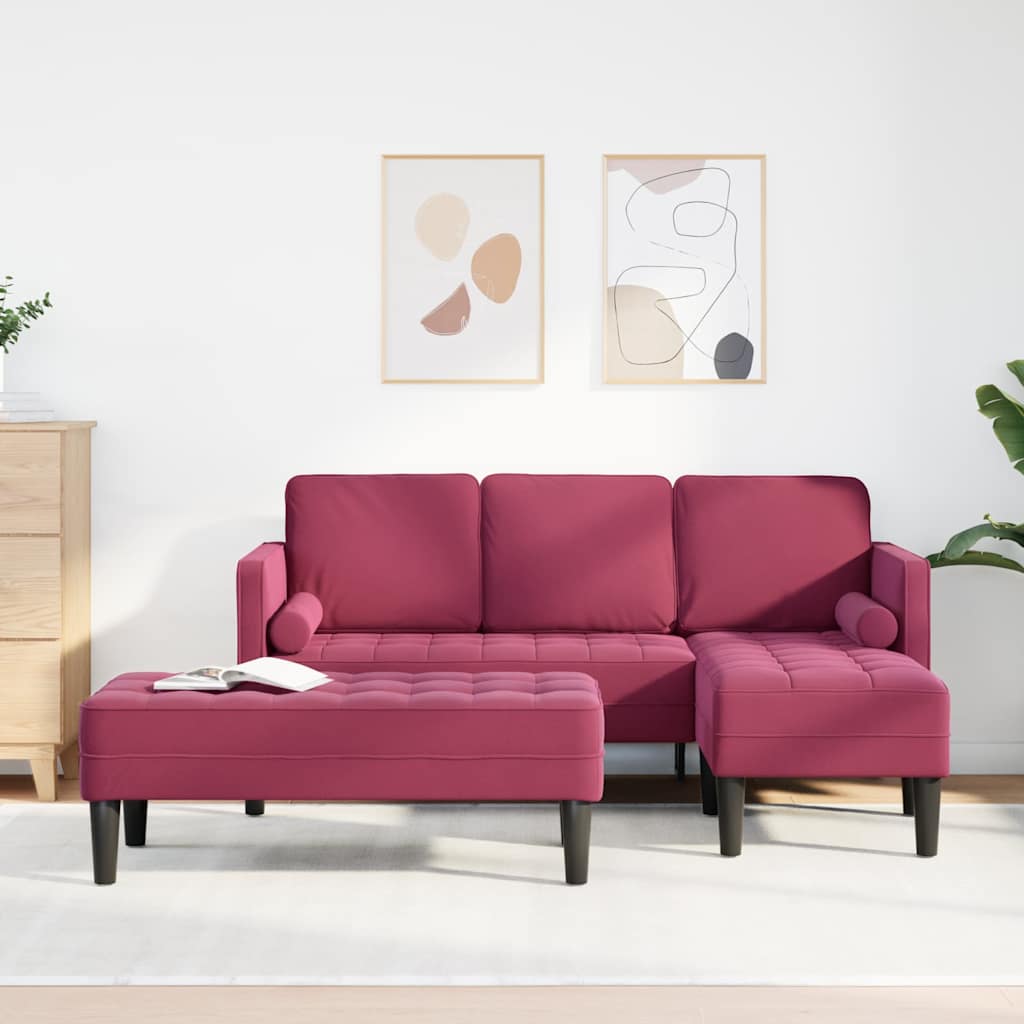 vidaXL Sofa set with cushions 2 pcs Light gray Polyester