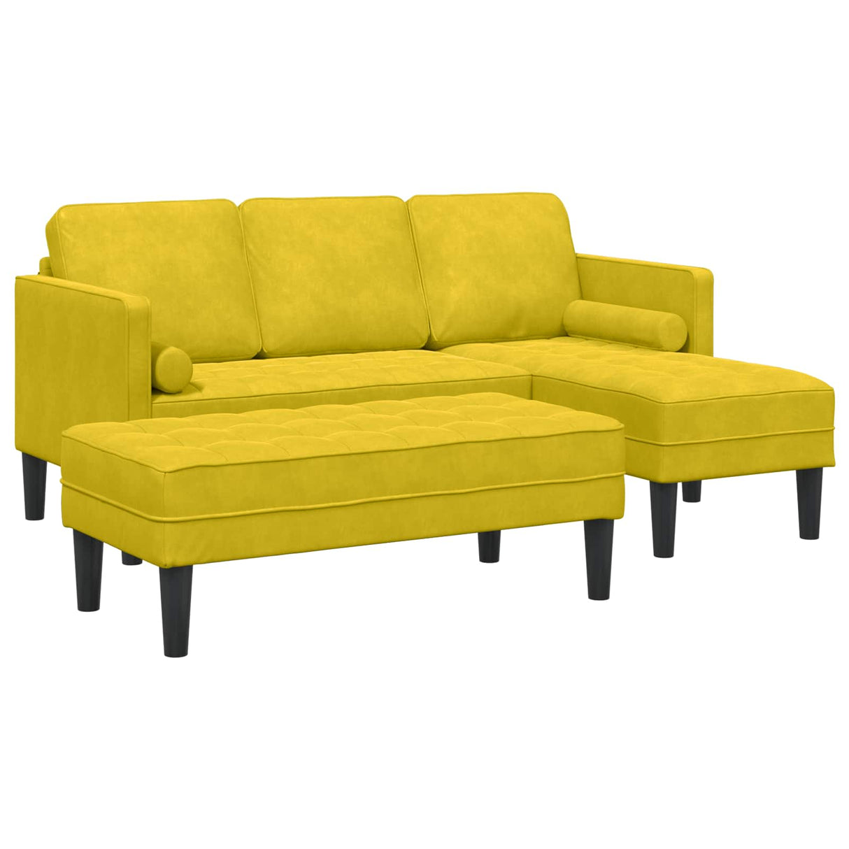 vidaXL Sofa set with cushions 2 pcs Light gray Polyester