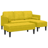 vidaXL Sofa set with cushions 2 pcs Light gray Polyester