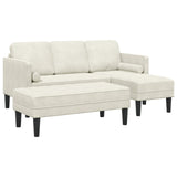 vidaXL Sofa set with cushions 2 pcs Light gray Polyester