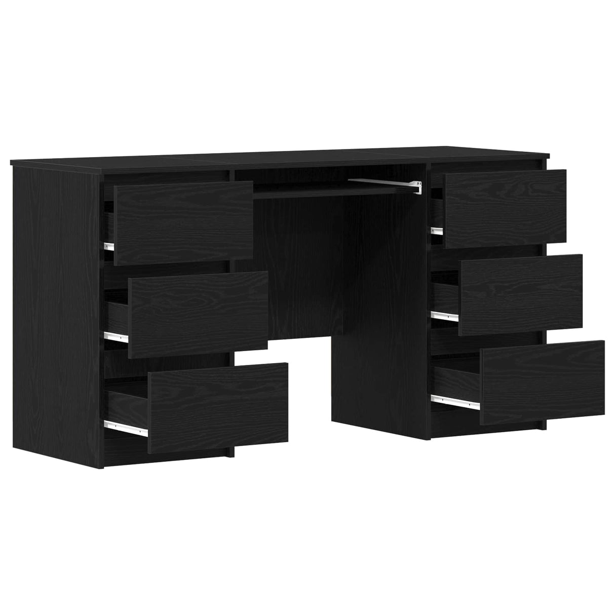 vidaXL Bureau met lade Zwart Eiken 140 x 50 x 76 cm Bewerkt hout