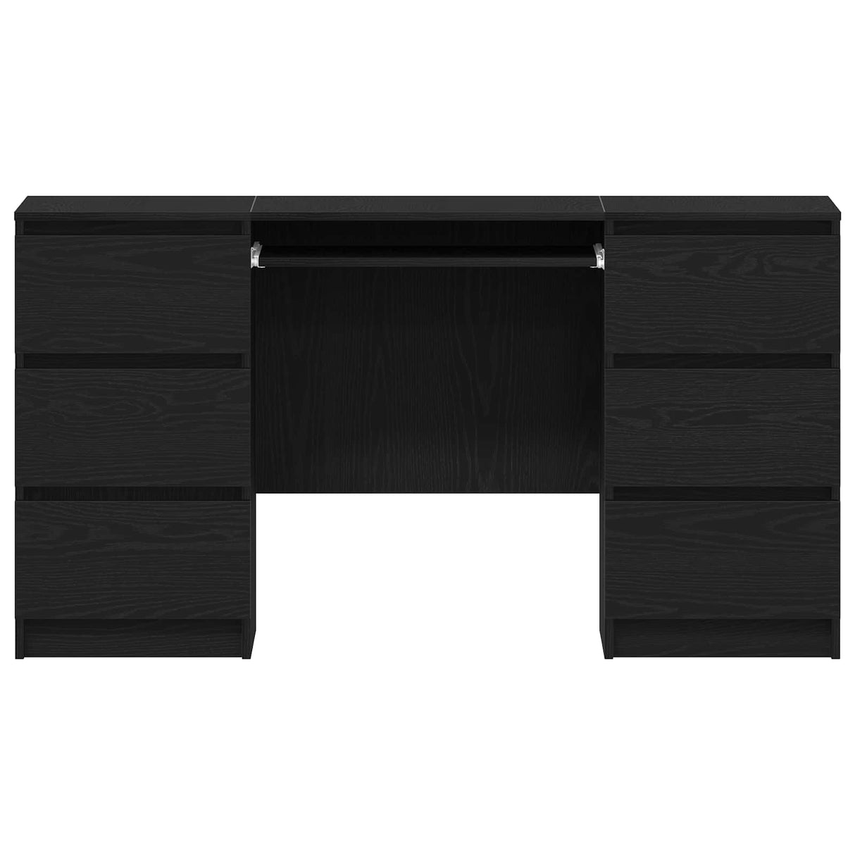 vidaXL Bureau met lade Zwart Eiken 140 x 50 x 76 cm Bewerkt hout