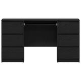 vidaXL Bureau met lade Zwart Eiken 140 x 50 x 76 cm Bewerkt hout