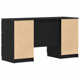 vidaXL Bureau met lade Zwart Eiken 140 x 50 x 76 cm Bewerkt hout