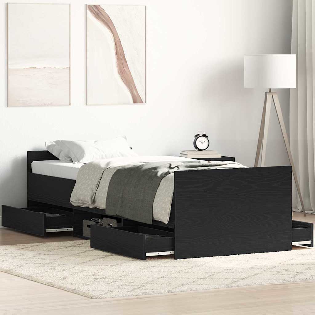 vidaXL Bedframe met hoofd- en voeteneinde wit 100x200 cm