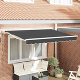 vidaXL Inklapbare Luifel Blauw en Wit 250 x 200 cm Aluminium en Stof