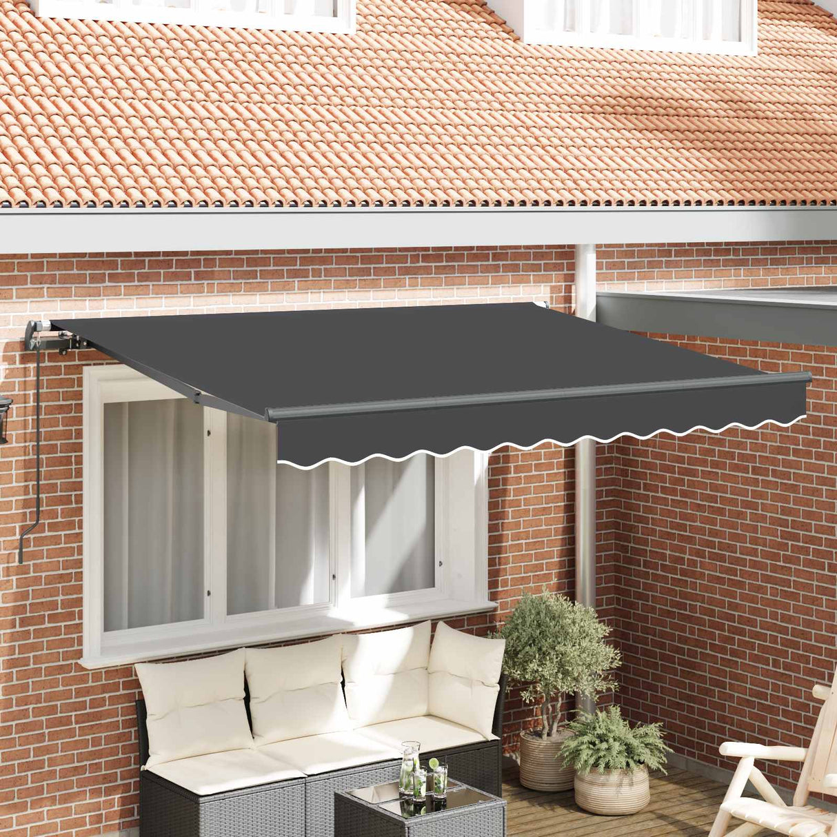 vidaXL Inklapbare Luifel Blauw 250 x 200 cm Stof