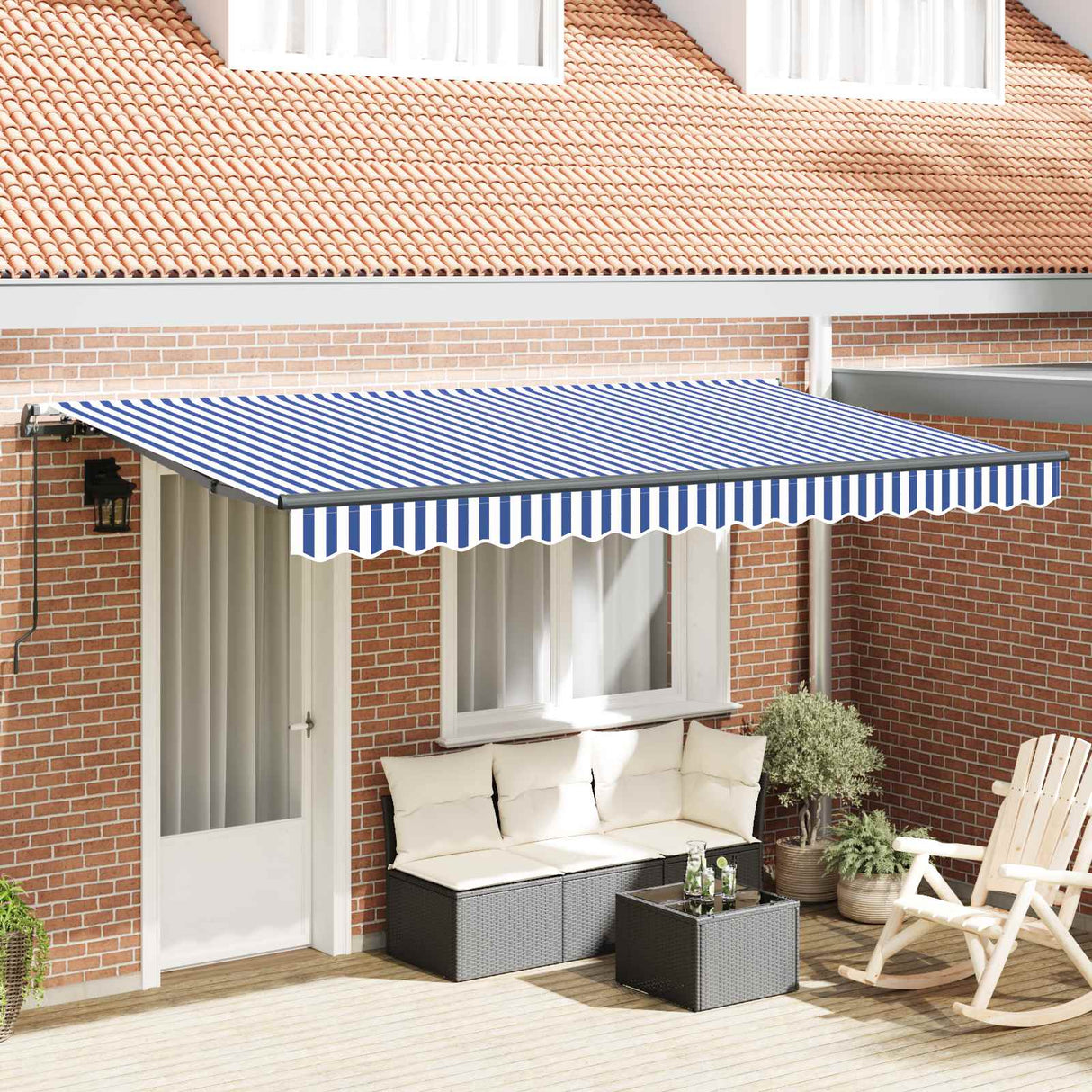 vidaXL Inklapbare Luifel Blauw 250 x 200 cm Stof