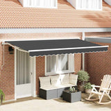 vidaXL Inklapbare Luifel Blauw en Wit 250 x 200 cm Aluminium en Stof