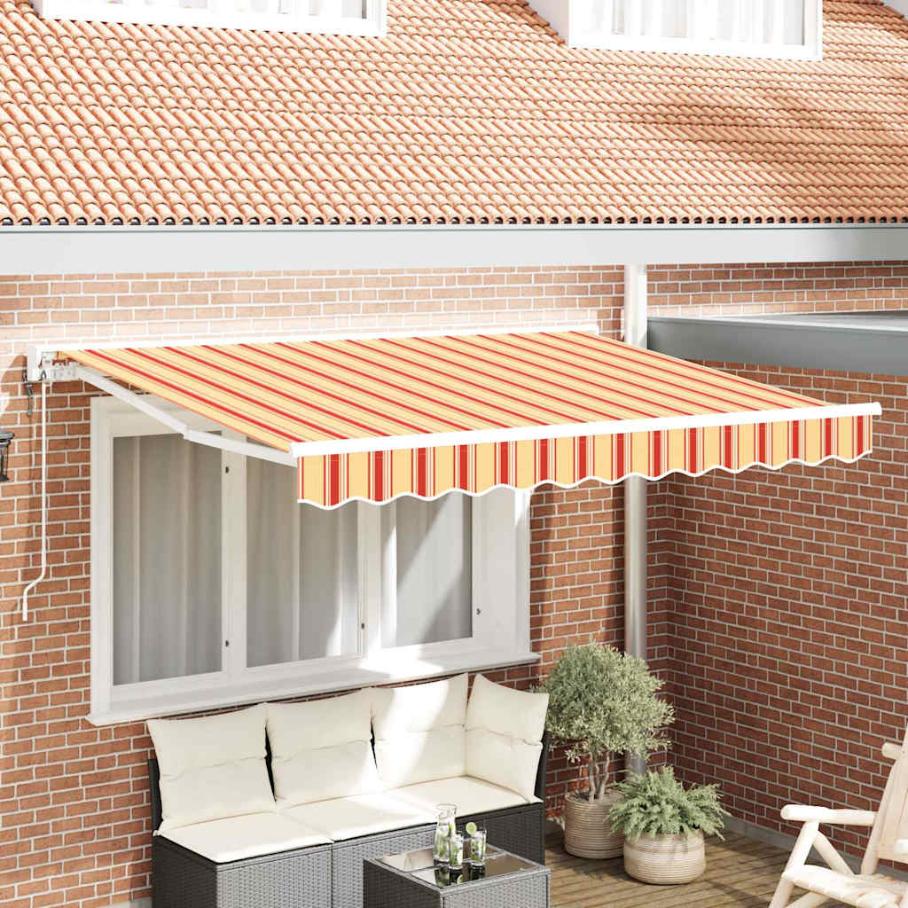 vidaXL Inklapbare Luifel Blauw en Wit 250 x 200 cm Aluminium en Stof