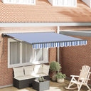 vidaXL Inklapbare Luifel Blauw en Wit 250 x 200 cm Aluminium en Stof