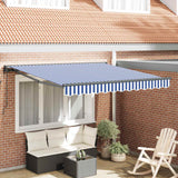 vidaXL Inklapbare Luifel Blauw en Wit 250 x 200 cm Aluminium en Stof