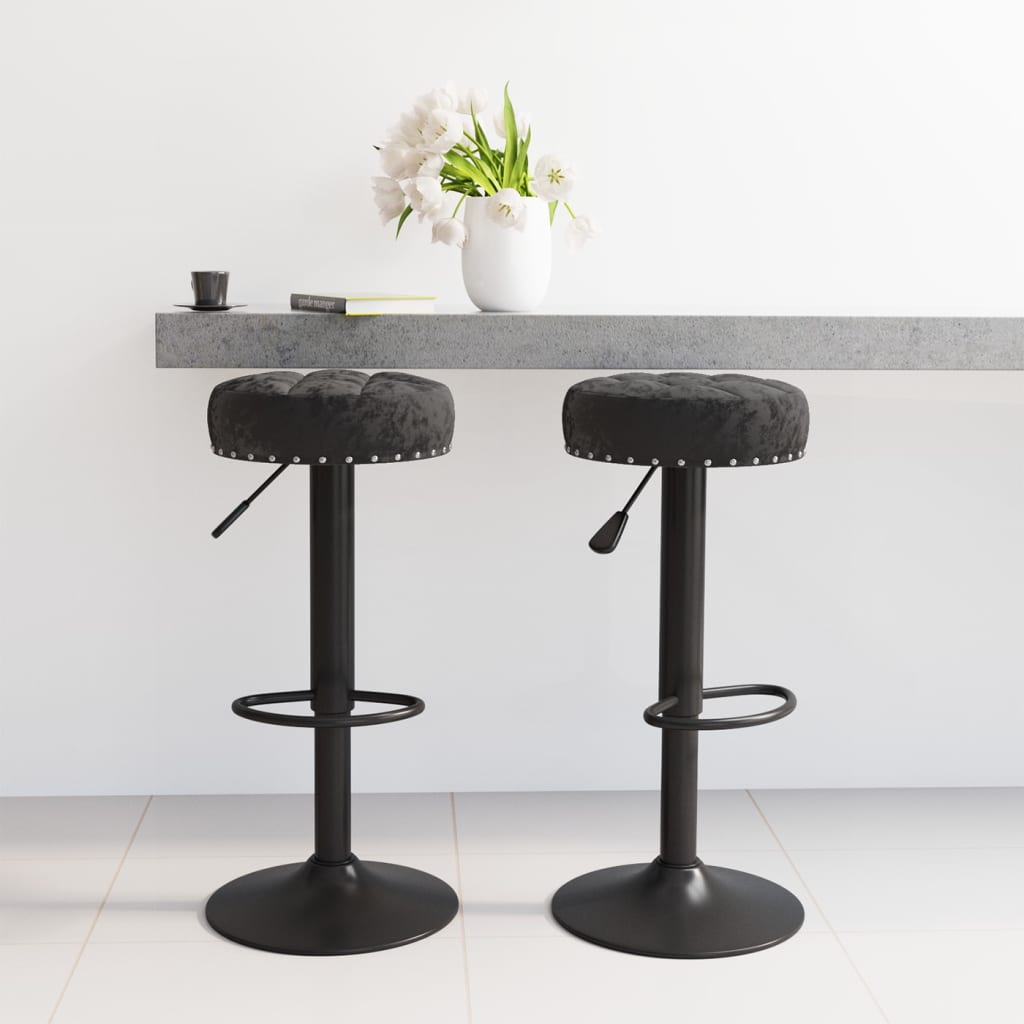 vidaXL Bar stools 2 pcs velvet black