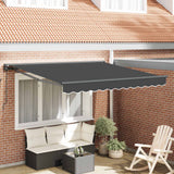 vidaXL Inklapbare Luifel Blauw en Wit 250 x 200 cm Aluminium en Stof