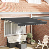 vidaXL Inklapbare Luifel Blauw en Wit 250 x 200 cm Aluminium en Stof