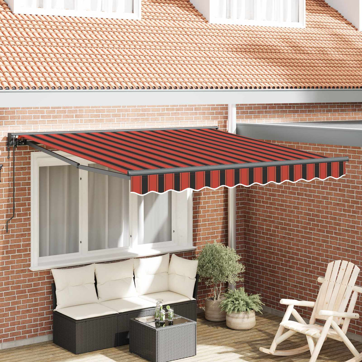 vidaXL Inklapbare Luifel Blauw en Wit 250 x 200 cm Aluminium en Stof