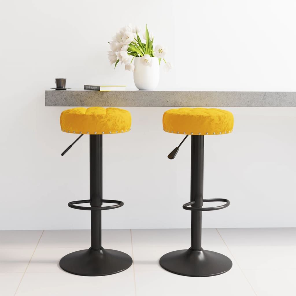 vidaXL Bar stools 2 pcs velvet black