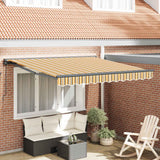 vidaXL Inklapbare Luifel Blauw en Wit 250 x 200 cm Aluminium en Stof