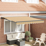 vidaXL Inklapbare Luifel Blauw en Wit 250 x 200 cm Aluminium en Stof