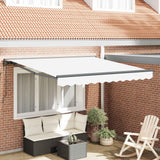 vidaXL Inklapbare Luifel Blauw en Wit 250 x 200 cm Aluminium en Stof