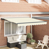 vidaXL Inklapbare Luifel Blauw en Wit 250 x 200 cm Aluminium en Stof