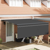 vidaXL Inklapbare Luifel Blauw en Wit 250 x 200 cm Aluminium en Stof